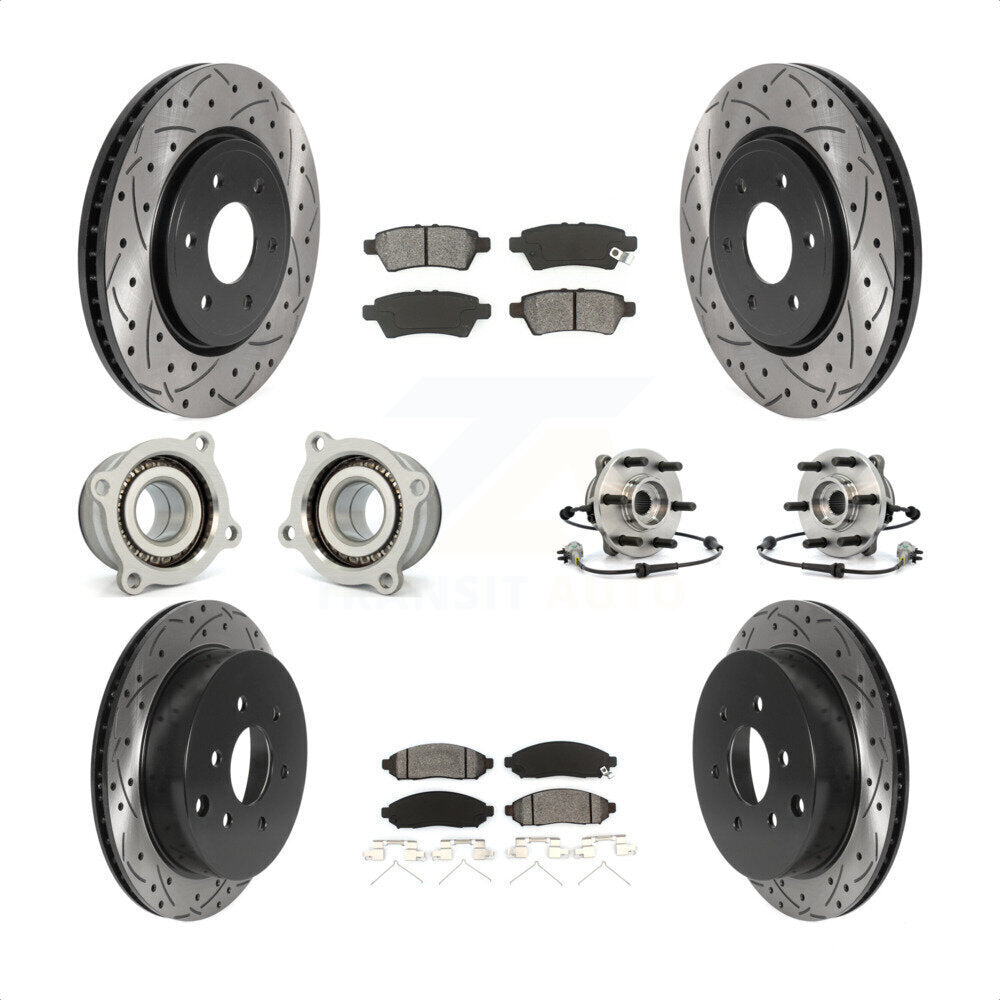 [Avant + Arrière] Kit d'ensemble roulement de roue et moyeu pour 2006-2007 Nissan Xterra 4WD avec Automatic transmission KBB-115888 par Transit Auto