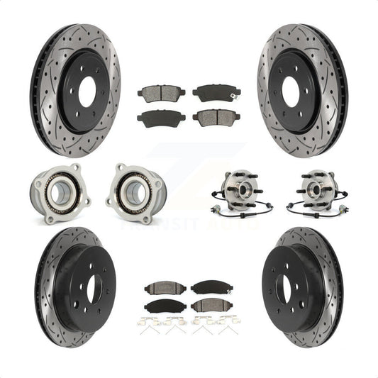 [Avant + Arrière] Kit d'ensemble roulement de roue et moyeu pour 2006-2007 Nissan Xterra 4WD avec Automatic transmission KBB-115888 par Transit Auto