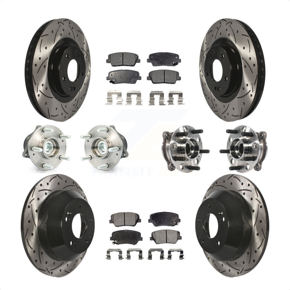 [Avant + Arrière] Kit d'ensemble roulement de roue et moyeu pour 2015-2016 Hyundai Santa Fe Sport FWD avec 2.4L 2.0L KBB-115937 par Transit Auto