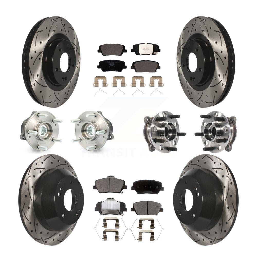 [Avant + Arrière] Kit d'ensemble roulement de roue et moyeu pour 2017-2018 Hyundai Santa Fe Sport FWD KBB-115938