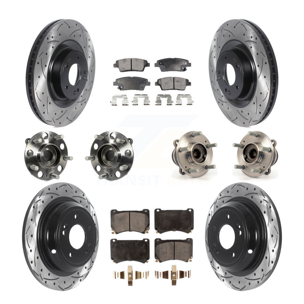 [Avant + Arrière] Kit d'ensemble roulement de roue et moyeu pour 2012-2014 Hyundai Genesis 5.0L KBB-115959