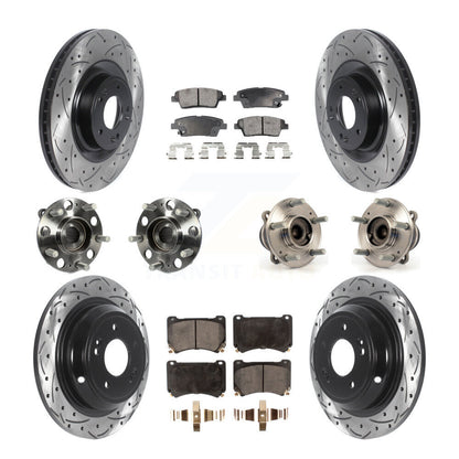 [Avant + Arrière] Kit d'ensemble roulement de roue et moyeu pour 2012-2014 Hyundai Genesis 5.0L KBB-115959