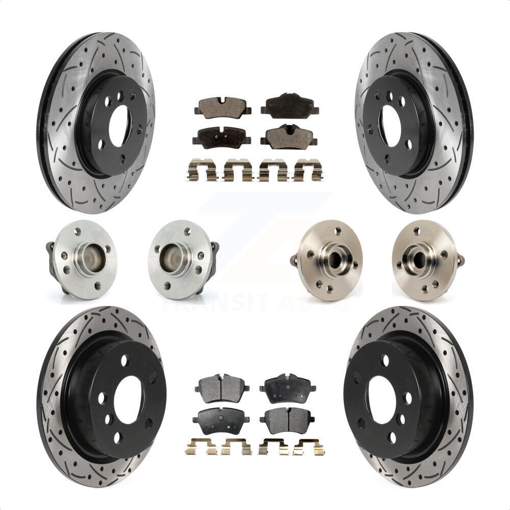 [Avant + Arrière] Kit d'ensemble roulement de roue et moyeu pour 2015 Mini Cooper Convertible avec 2.0L 1.5L avec 294mm Diameter Rotor KBB-115962 par Transit Auto
