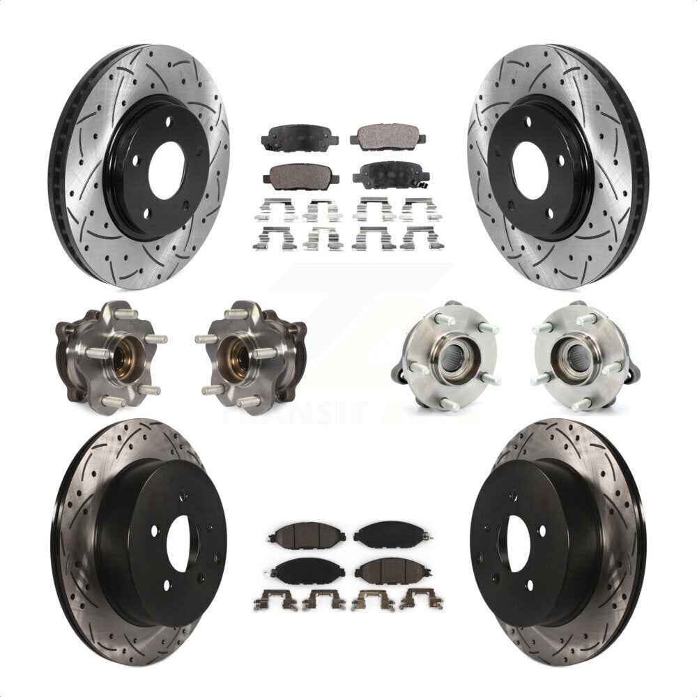 [Avant + Arrière] Kit d'ensemble roulement de roue et moyeu pour 2016 Nissan Pathfinder 4WD From 11 15 KBB-115968 par Transit Auto