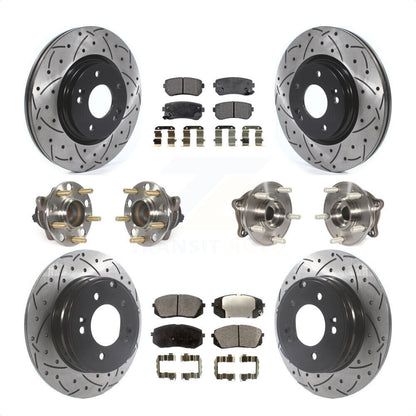 [Avant + Arrière] Kit d'ensemble roulement de roue et moyeu pour 2015 Hyundai Sonata GAS engine avec Manual Parking KBB-115974 par Transit Auto