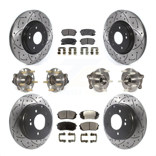 [Avant + Arrière] Kit d'ensemble roulement de roue et moyeu pour 2015 Hyundai Sonata GAS engine avec Manual Parking KBB-115974 par Transit Auto