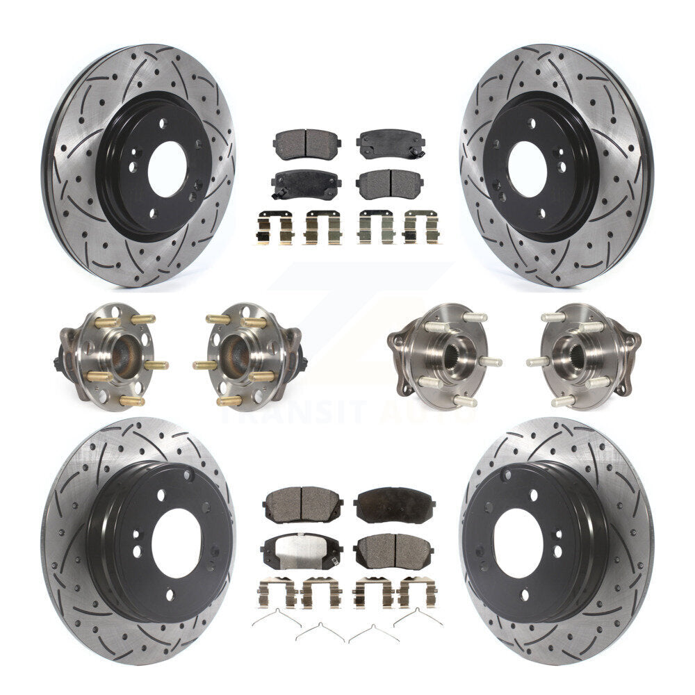 [Avant + Arrière] Kit d'ensemble roulement de roue et moyeu pour 2015-2016 Hyundai Sonata GAS engine avec Manual Parking KBB-115975