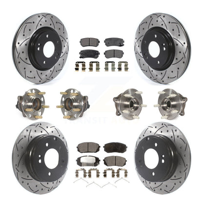 [Avant + Arrière] Kit d'ensemble roulement de roue et moyeu pour 2015-2016 Hyundai Sonata GAS engine avec Manual Parking KBB-115975