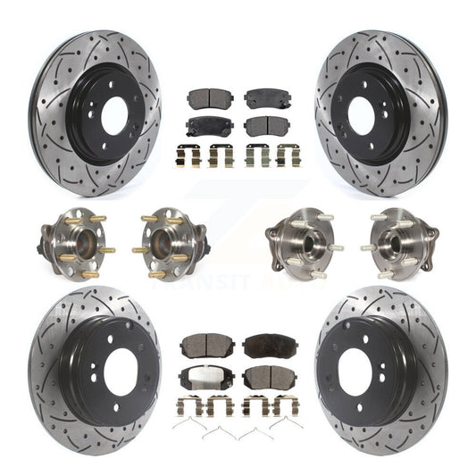 [Avant + Arrière] Kit d'ensemble roulement de roue et moyeu pour 2015-2016 Hyundai Sonata GAS engine avec Manual Parking KBB-115975