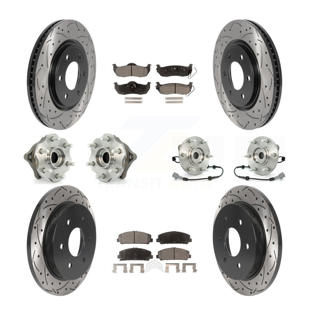 [Avant + Arrière] Kit d'ensemble roulement de roue et moyeu pour 2008 Nissan Armada AWD 4WD avec Internal ABS KBB-115994
