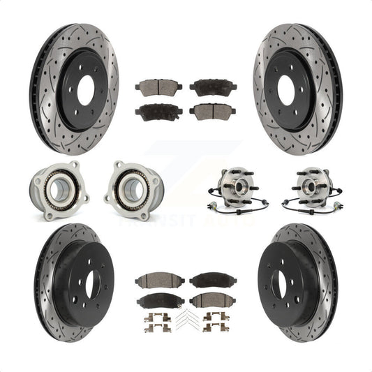 [Avant + Arrière] Kit d'ensemble roulement de roue et moyeu pour 2006-2007 Nissan Xterra 4WD avec Automatic transmission KBB-116001 par Transit Auto