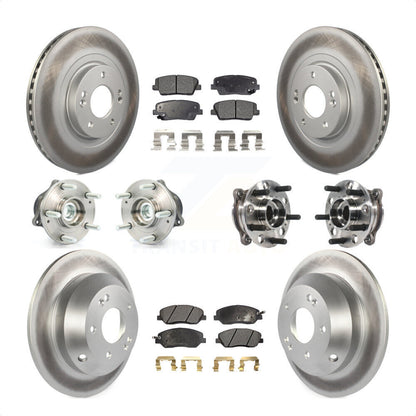 [Avant + Arrière] Kit d'ensemble roulement de roue et moyeu pour 2015-2016 Hyundai Santa Fe XL FWD avec 3.3L KBB-116118