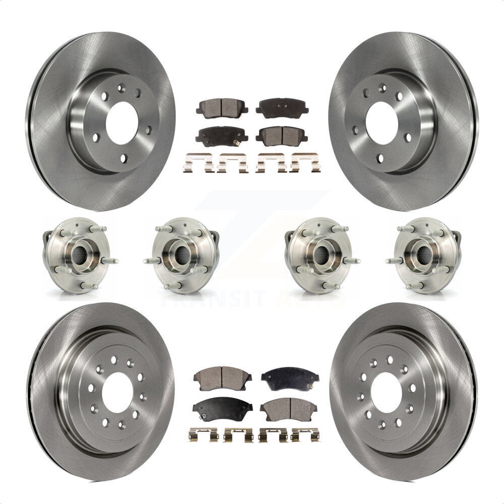 [Avant + Arrière] Kit d'ensemble roulement de roue et moyeu pour 2013-2015 Cadillac ATS AWD avec 300mm Diameter Rotor KBB-116210 par Transit Auto
