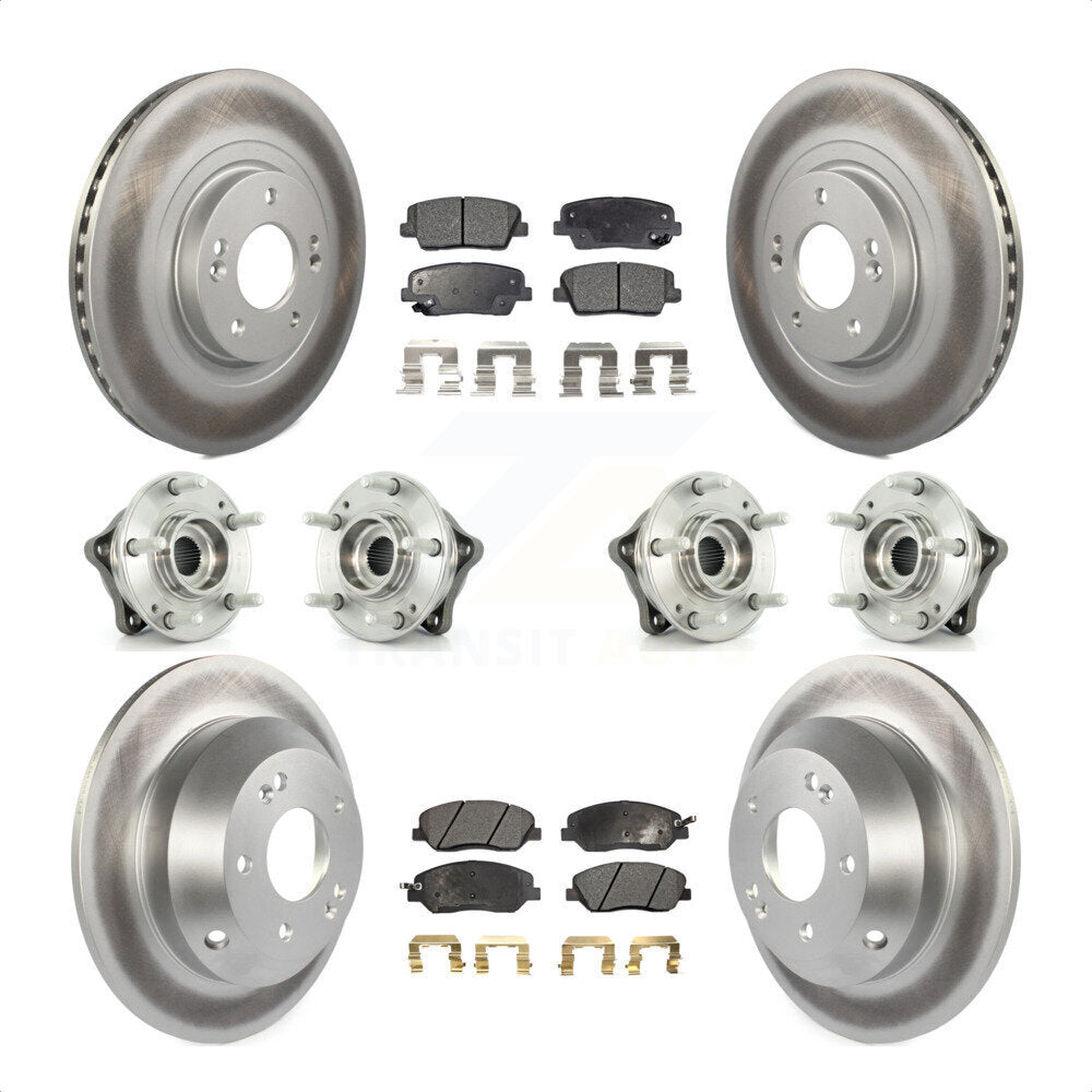 [Avant + Arrière] Kit d'ensemble roulement de roue et moyeu pour 2013-2014 Hyundai Santa Fe AWD avec 3.3L avec ABS Brakes KBB-116356 par Transit Auto