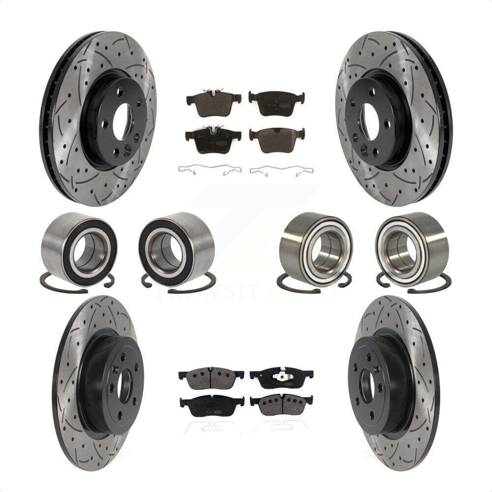 [Avant + Arrière] Kit de Roulement de roue pour 2016-2017 Land Rover Range Evoque avec 300mm Diameter Rotor KBB-116485 par Transit Auto