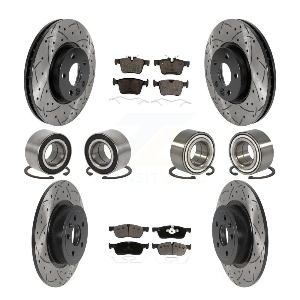 [Avant + Arrière] Kit de Roulement de roue pour 2016-2017 Land Rover Range Evoque avec 300mm Diameter Rotor KBB-116497 par Transit Auto