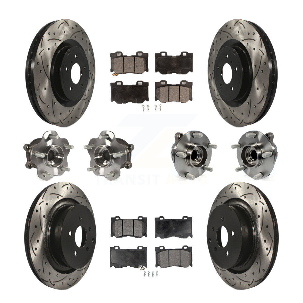 [Avant + Arrière] Kit d'ensemble roulement de roue et moyeu pour INFINITI Q50 M37 Q70 Q70L QX70 M56 KBB-116574 par Transit Auto