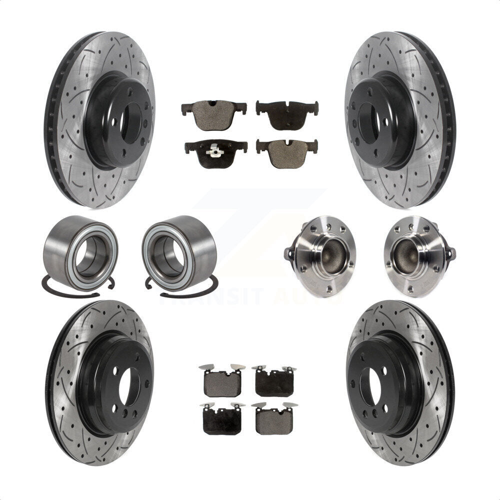 [Avant + Arrière] Kit d'ensemble roulement de roue et moyeu pour BMW 435i Gran Coupe ActiveHybrid 3 sans Blue Painted Calipers KBB-116607 par Transit Auto