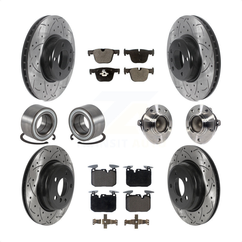 [Avant + Arrière] Kit d'ensemble roulement de roue et moyeu pour BMW 435i Gran Coupe ActiveHybrid 3 sans Blue Painted Calipers KBB-116631 par Transit Auto