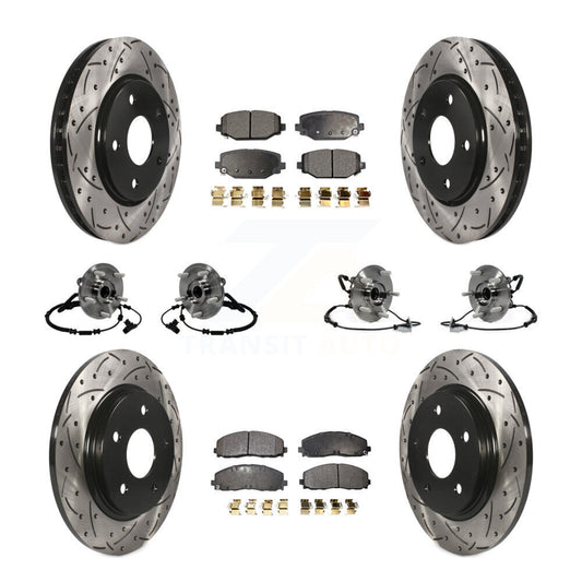 [Avant + Arrière] Kit d'ensemble roulement de roue et moyeu pour 2017-2018 Dodge Grand Caravan avec Single Piston Caliper KBB-116723