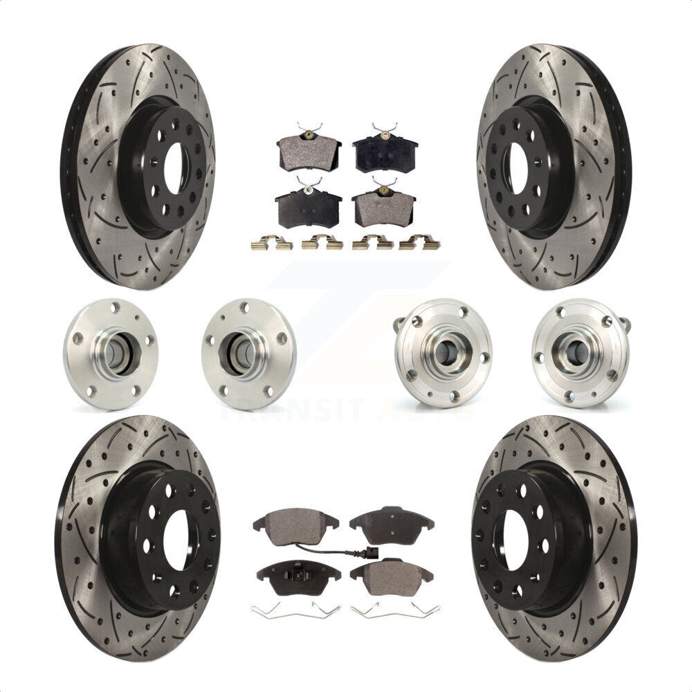 [Avant + Arrière] Kit d'ensemble roulement de roue et moyeu pour 2014 Volkswagen Beetle R-Line GSR avec 2.0L avec 272mm Diameter Rotor KBB-116725 par Transit Auto