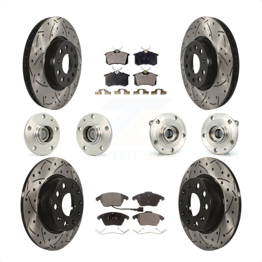 [Avant + Arrière] Kit d'ensemble roulement de roue et moyeu pour 2014 Volkswagen Beetle R-Line GSR avec 2.0L avec 272mm Diameter Rotor KBB-116725 par Transit Auto