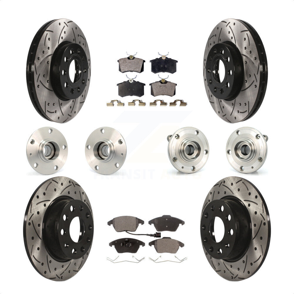 [Avant + Arrière] Kit d'ensemble roulement de roue et moyeu pour 2014 Volkswagen Beetle Base Highline Comfortline avec 2.5L avec 272mm Diameter KBB-116727 par Transit Auto
