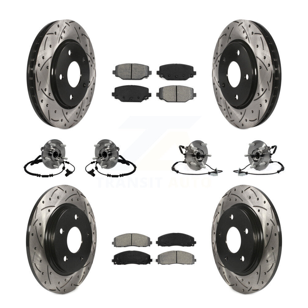 [Avant + Arrière] Kit d'ensemble roulement de roue et moyeu pour 2017-2018 Dodge Grand Caravan avec Single Piston Caliper KBB-116728