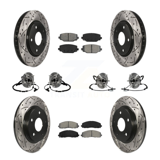 [Avant + Arrière] Kit d'ensemble roulement de roue et moyeu pour 2017-2018 Dodge Grand Caravan avec Single Piston Caliper KBB-116728