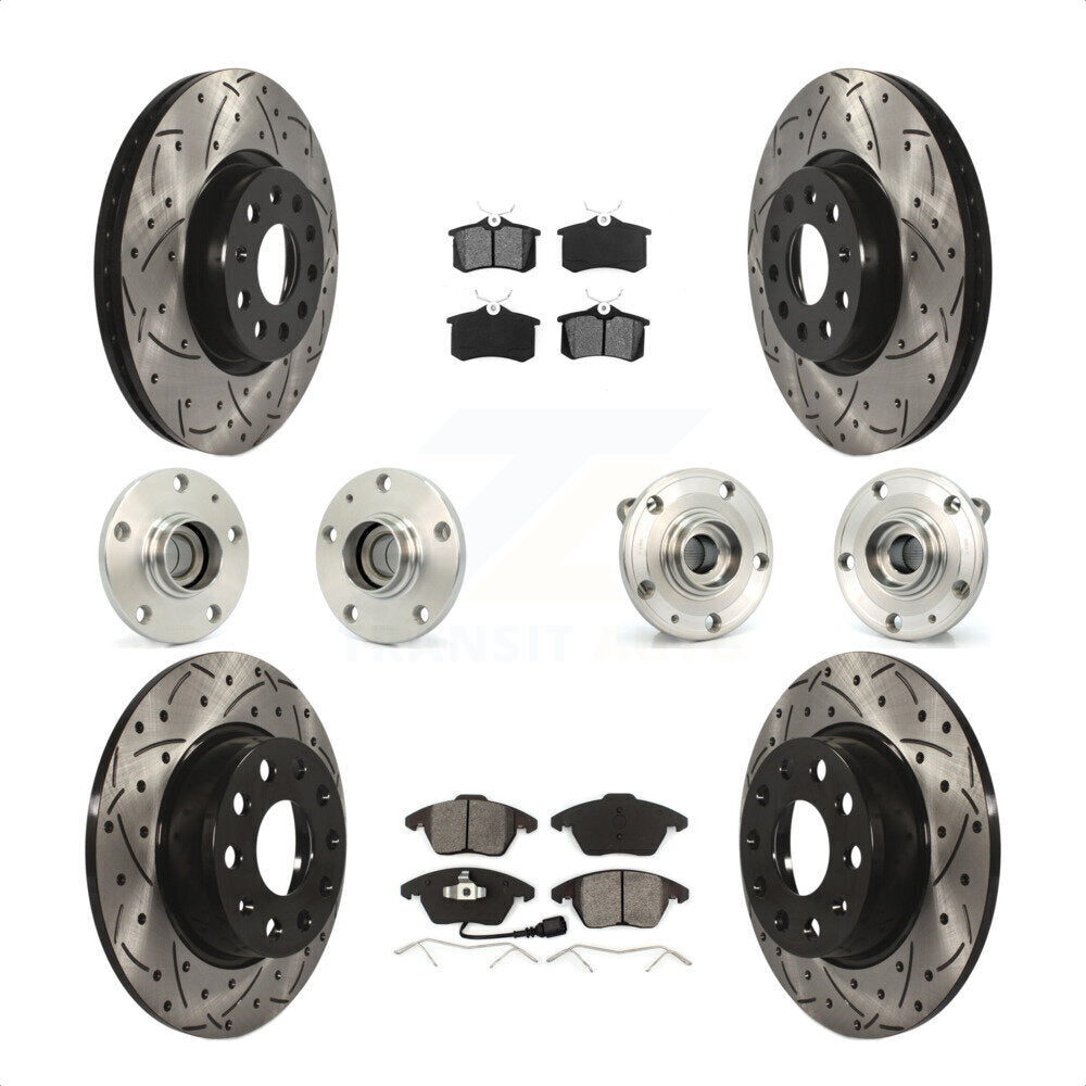 [Avant + Arrière] Kit d'ensemble roulement de roue et moyeu pour 2014 Volkswagen Beetle R-Line GSR avec 2.0L avec 272mm Diameter Rotor KBB-116730 par Transit Auto