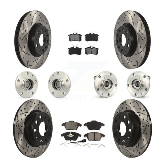 [Avant + Arrière] Kit d'ensemble roulement de roue et moyeu pour 2014 Volkswagen Beetle R-Line GSR avec 2.0L avec 272mm Diameter Rotor KBB-116730 par Transit Auto