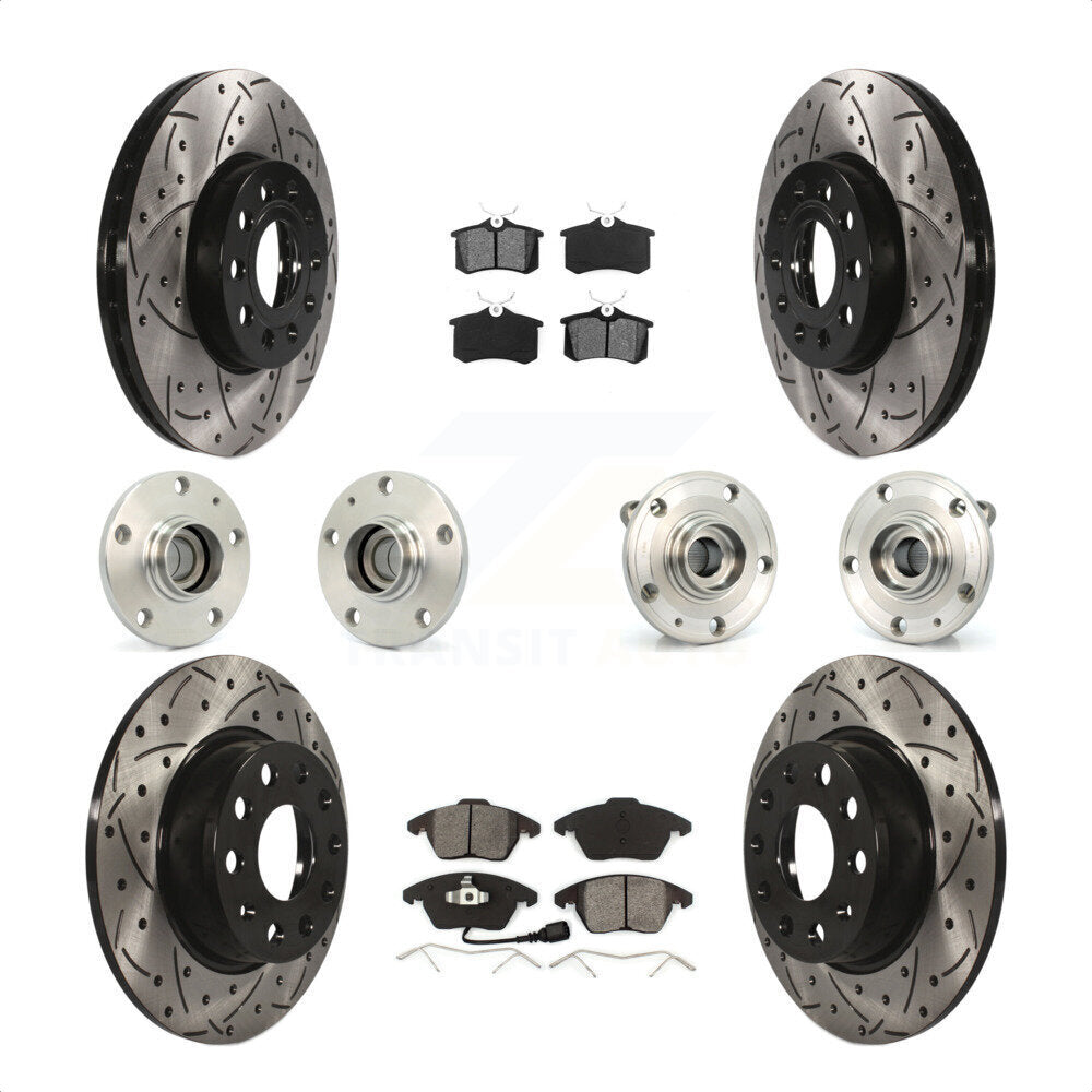 [Avant + Arrière] Kit d'ensemble roulement de roue et moyeu pour 2014 Volkswagen Beetle Sportline avec 2.0L avec 272mm Diameter Rotor KBB-116731 par Transit Auto