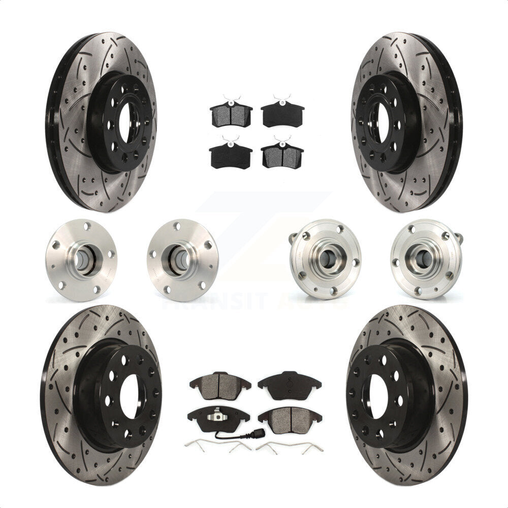 [Avant + Arrière] Kit d'ensemble roulement de roue et moyeu pour 2014 Volkswagen Beetle Base Highline Comfortline avec 2.5L avec 272mm Diameter KBB-116732 par Transit Auto