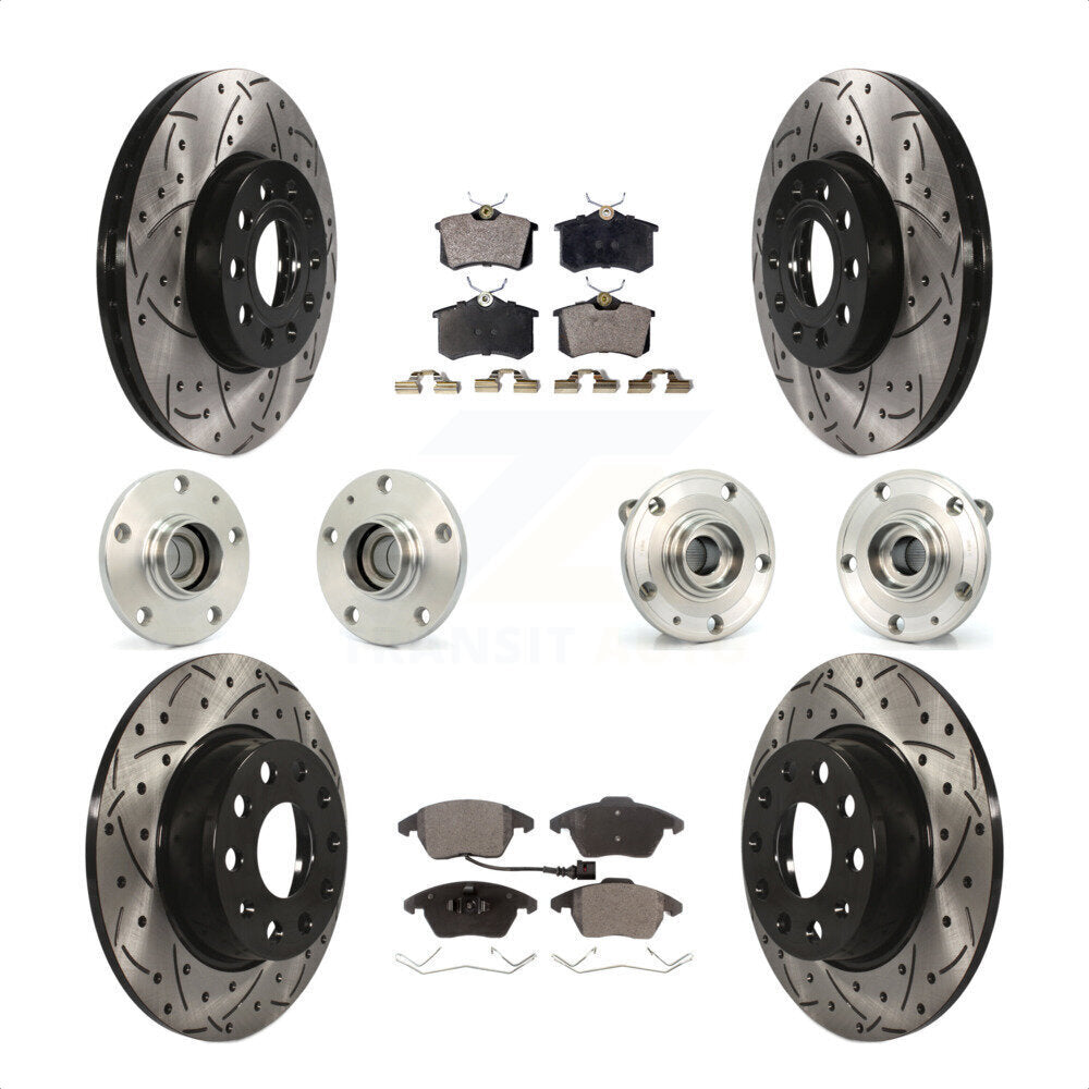 [Avant + Arrière] Kit d'ensemble roulement de roue et moyeu pour 2014 Volkswagen Beetle Sportline avec 2.0L avec 272mm Diameter Rotor KBB-116734 par Transit Auto