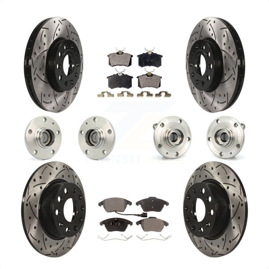 [Avant + Arrière] Kit d'ensemble roulement de roue et moyeu pour 2014 Volkswagen Beetle Sportline avec 2.0L avec 272mm Diameter Rotor KBB-116734 par Transit Auto