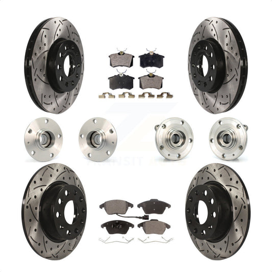 [Avant + Arrière] Kit d'ensemble roulement de roue et moyeu pour 2014 Volkswagen Beetle Base Highline Comfortline avec 2.5L avec 272mm Diameter Rotor KBB-116735 par Transit Auto