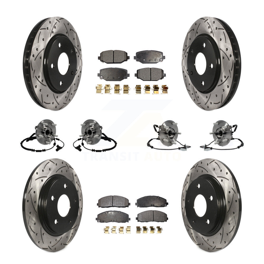 [Avant + Arrière] Kit d'ensemble roulement de roue et moyeu pour 2017-2018 Dodge Grand Caravan avec Single Piston Caliper KBB-116737