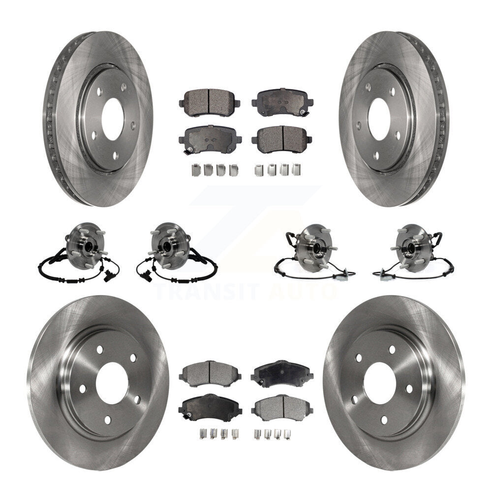 [Avant + Arrière] Kit d'ensemble roulement de roue et moyeu pour 2012 Dodge Grand Caravan Chrysler Town & Country Ram C/V avec Single Piston Caliper To 03/23/12 KBB-116769