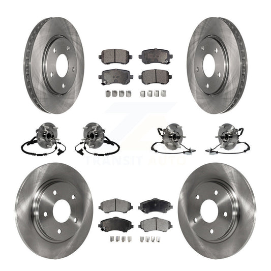 [Avant + Arrière] Kit d'ensemble roulement de roue et moyeu pour 2012 Dodge Grand Caravan Chrysler Town & Country Ram C/V avec Single Piston Caliper To 03/23/12 KBB-116769