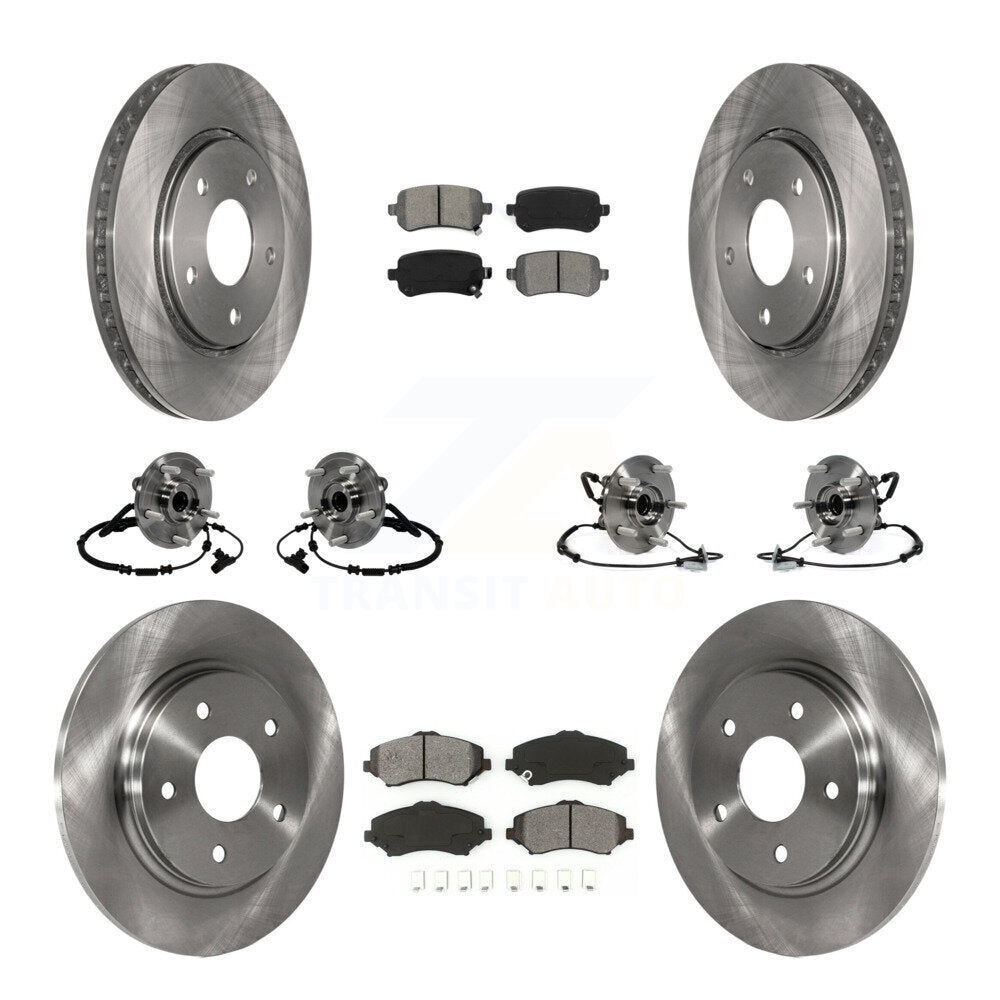 [Avant + Arrière] Kit d'ensemble roulement de roue et moyeu pour 2012 Dodge Grand Caravan Chrysler Town & Country Ram C/V avec Single Piston Caliper To 03/23/12 KBB-116776