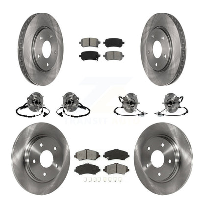 [Avant + Arrière] Kit d'ensemble roulement de roue et moyeu pour 2012 Dodge Grand Caravan Chrysler Town & Country Ram C/V avec Single Piston Caliper To 03/23/12 KBB-116776