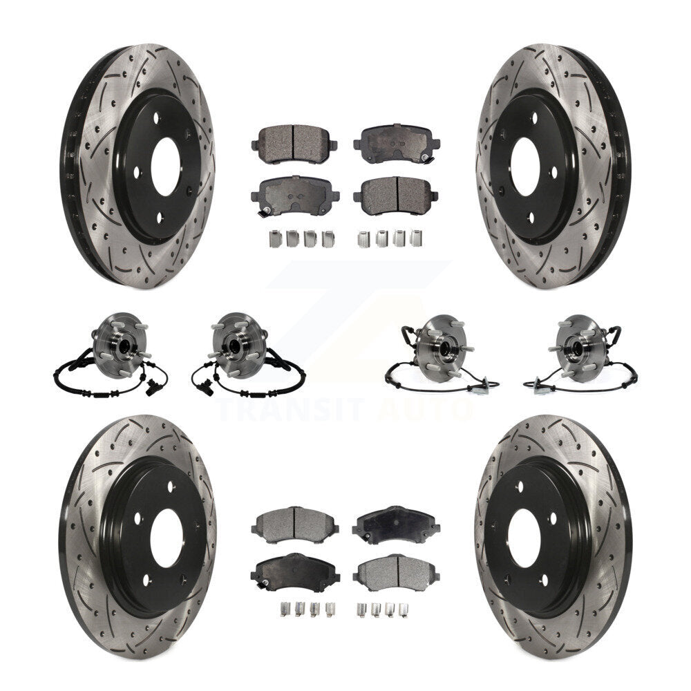 [Avant + Arrière] Kit d'ensemble roulement de roue et moyeu pour 2012 Dodge Grand Caravan Chrysler Town & Country Ram C/V avec Single Piston Caliper To 03/23/12 KBB-116787