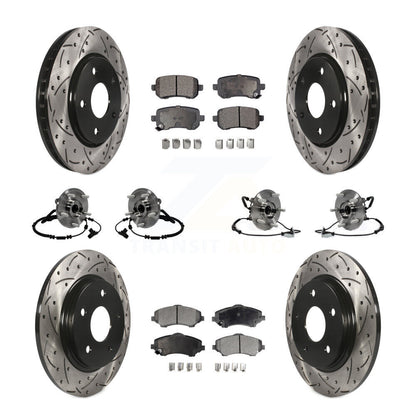 [Avant + Arrière] Kit d'ensemble roulement de roue et moyeu pour 2012 Dodge Grand Caravan Chrysler Town & Country Ram C/V avec Single Piston Caliper To 03/23/12 KBB-116787