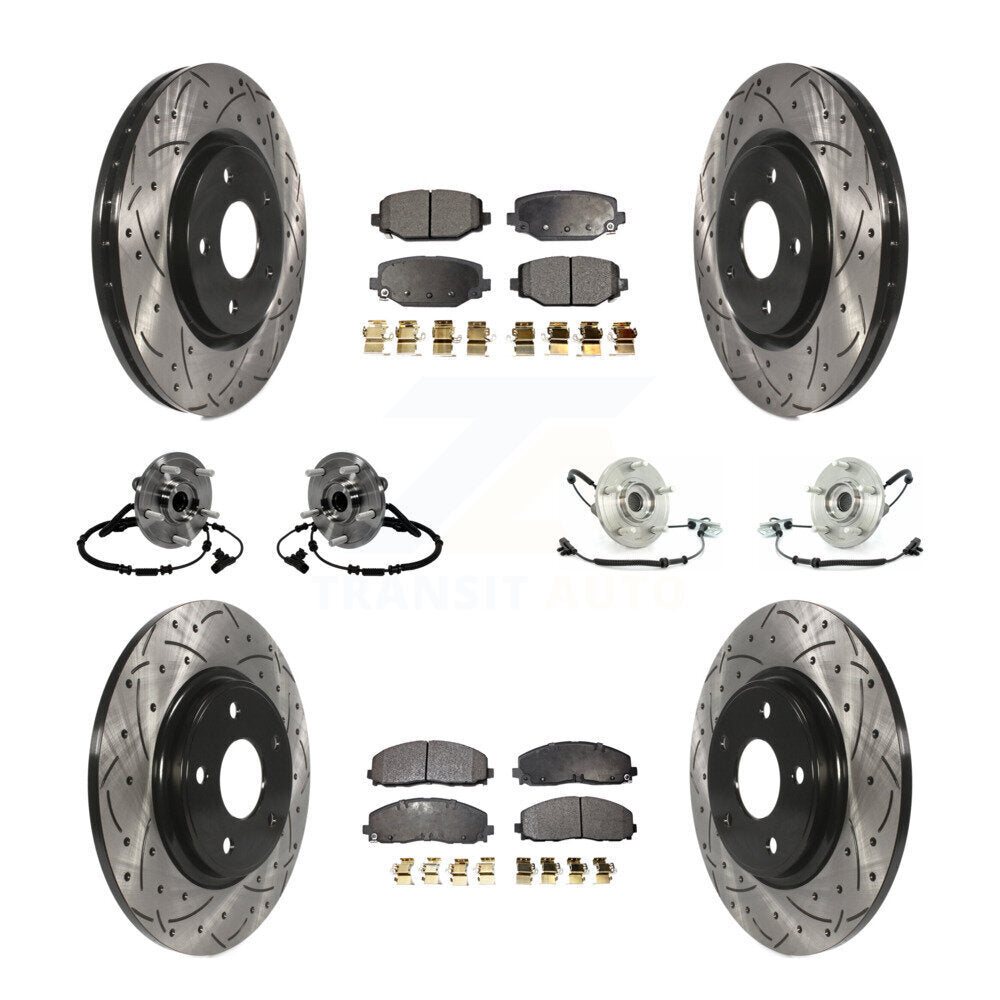 [Avant + Arrière] Kit d'ensemble roulement de roue et moyeu pour 2012 Volkswagen Routan avec Dual Piston Caliper KBB-116789