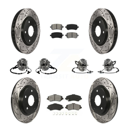 [Avant + Arrière] Kit d'ensemble roulement de roue et moyeu pour 2012 Dodge Grand Caravan Chrysler Town & Country Ram C/V avec Single Piston Caliper To 03/23/12 KBB-116797