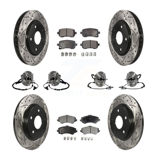 [Avant + Arrière] Kit d'ensemble roulement de roue et moyeu pour 2012 Dodge Grand Caravan Chrysler Town & Country Ram C/V avec Single Piston Caliper To 03/23/12 KBB-116805