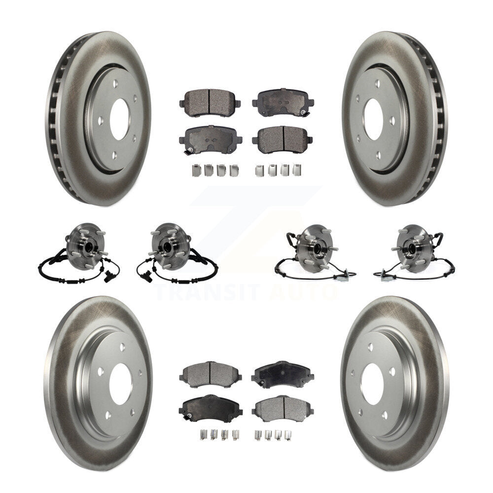[Avant + Arrière] Kit d'ensemble roulement de roue et moyeu pour 2012 Dodge Grand Caravan Chrysler Town & Country Ram C/V avec Single Piston Caliper To 03/23/12 KBB-116838