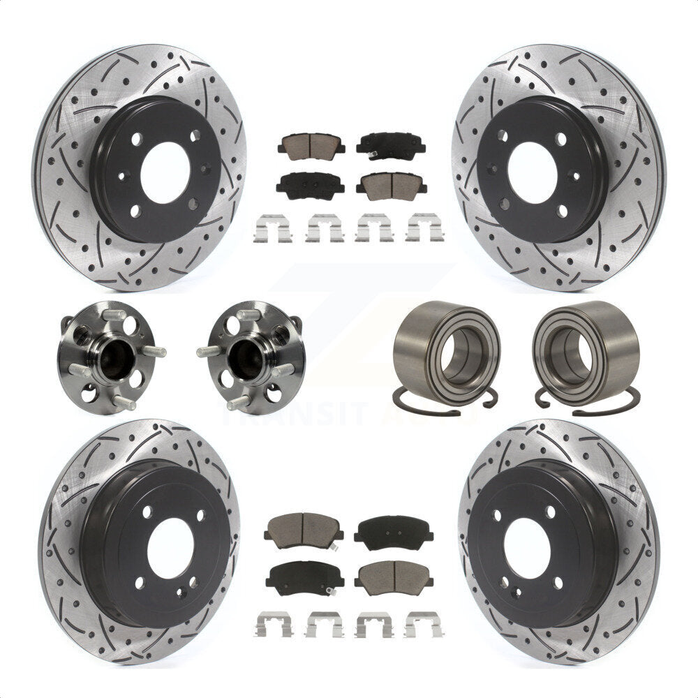 [Avant + Arrière] Kit de Roulement de roue pour 2012-2017 Hyundai Accent KBB-117495 par Transit Auto