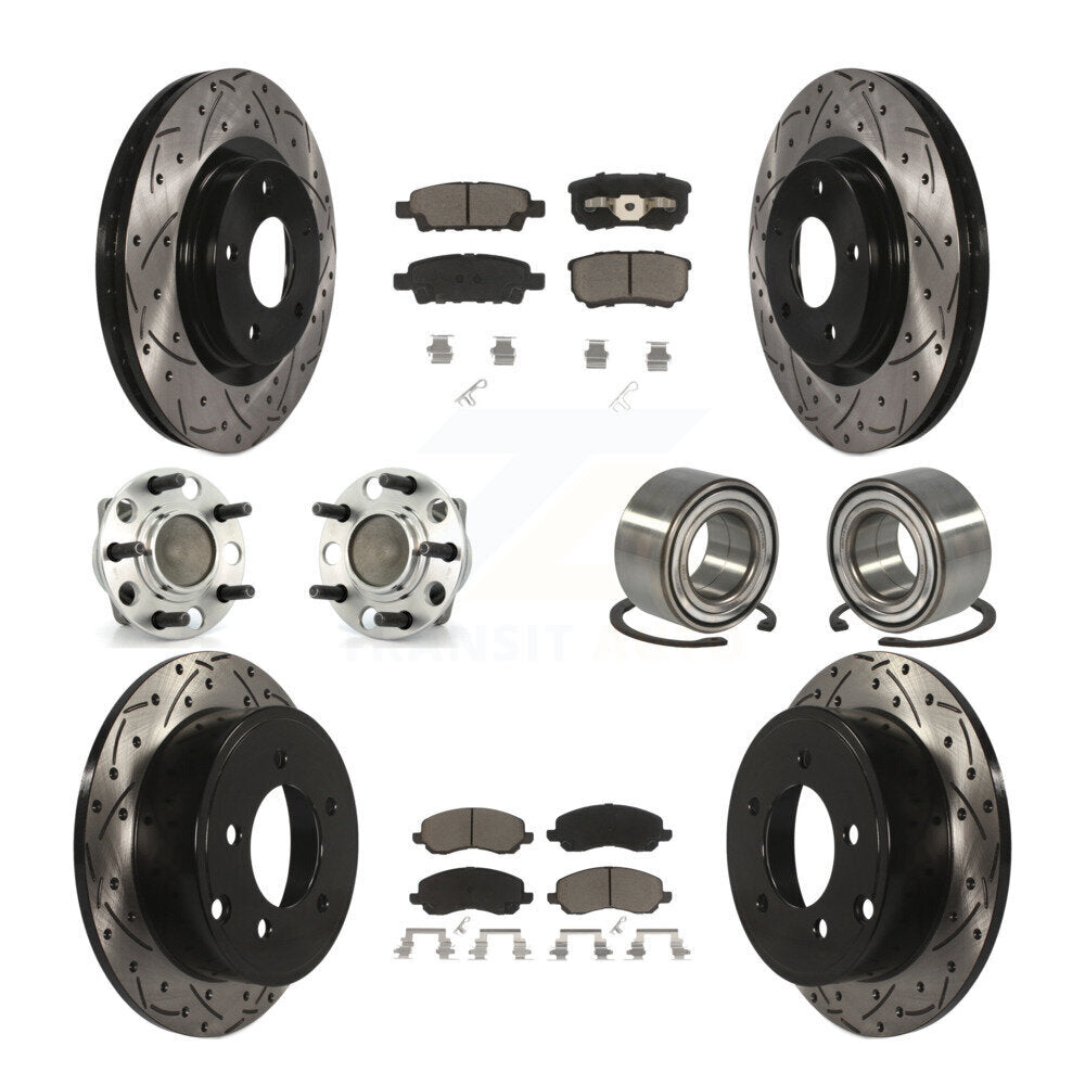 [Avant + Arrière] Kit de Roulement de roue pour 2007 Dodge Caliber FWD avec Drum rear brakes Non-ABS avec 294mm Diameter Rotor KBB-117524