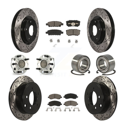 [Avant + Arrière] Kit de Roulement de roue pour 2007 Dodge Caliber FWD avec Drum rear brakes Non-ABS avec 294mm Diameter Rotor KBB-117524